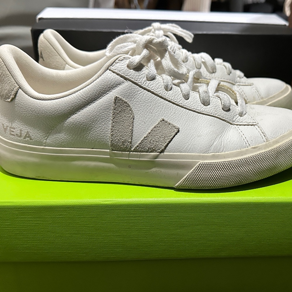 Veja White and Cream Sneakers